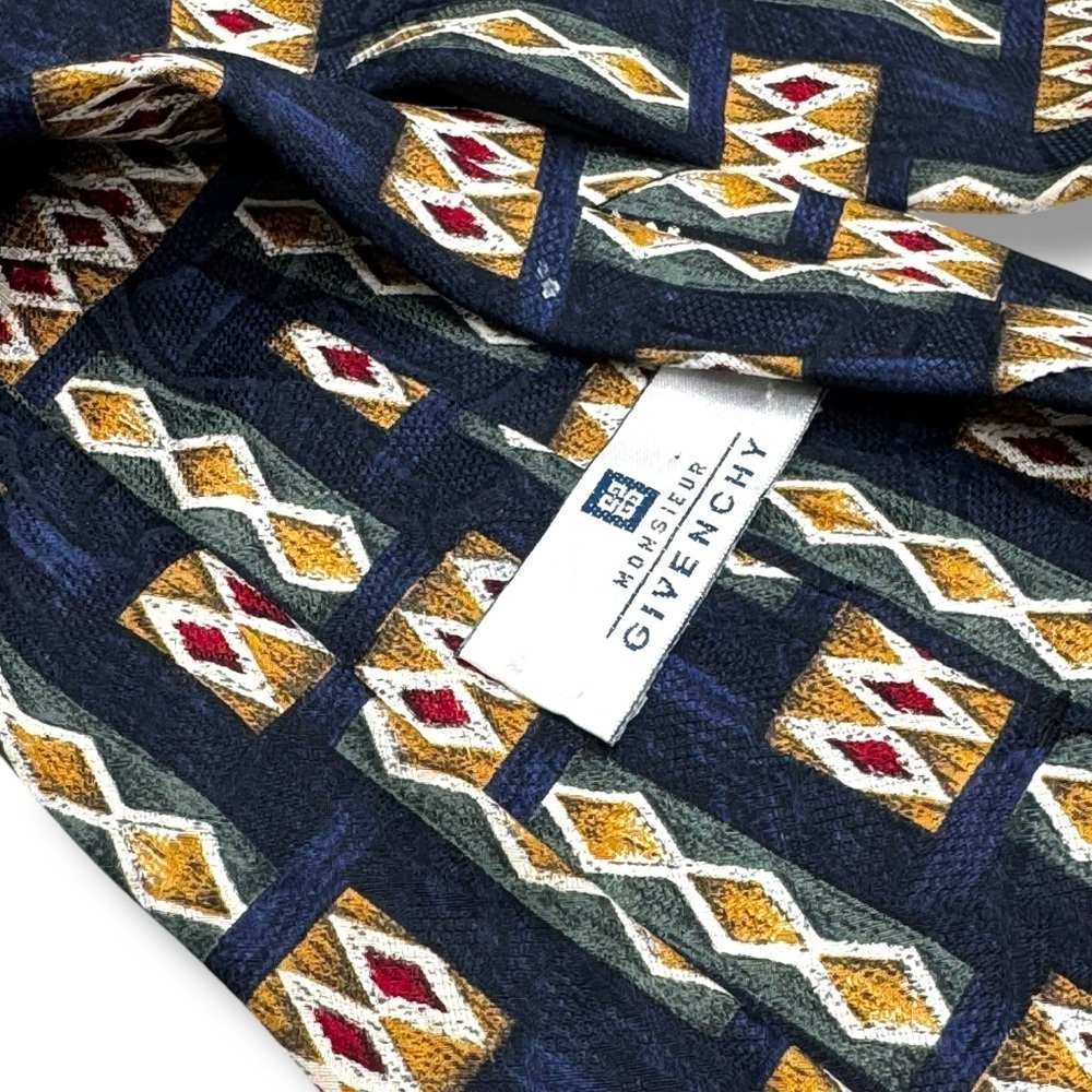 Givenchy Monsieur Vintage 100% Silk Men's Tie, Abstract Geometric Multicolor